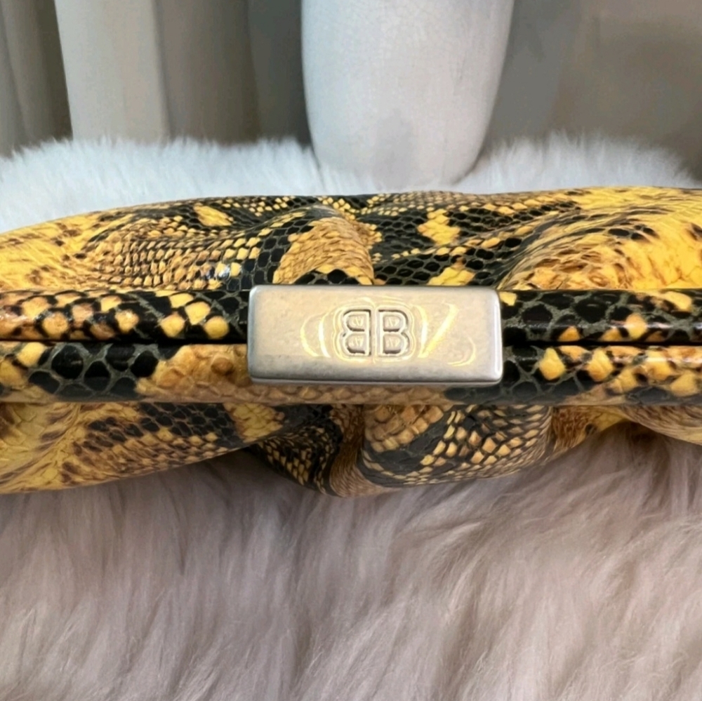 Balenciaga Python Effect Cloud Clutch - Picture 6 of 9